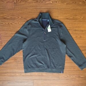 Perry Ellis NWT - LARGE - Forest Green - Quater Zip Sweater